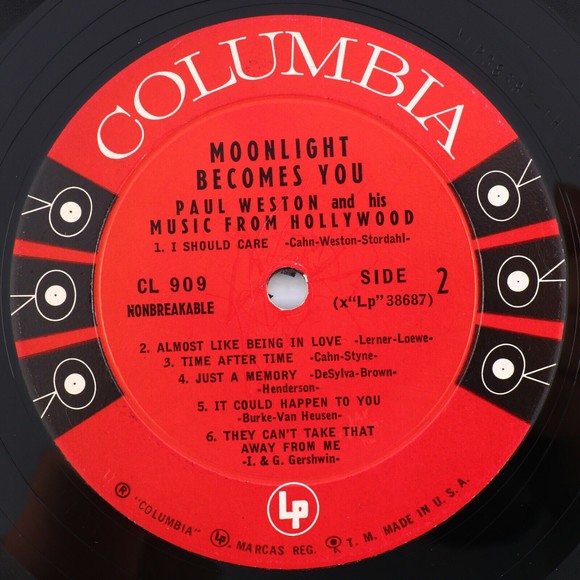 Paul Weston Hollywood Music Moonlight Becomes You 1956 Mono 12" LP Record CL 909 - Picture 14 of 16